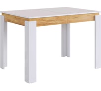 Обеденный раздвижной стол Гермес 2 белое дерево/дуб крафт золотой KM-0209.3318