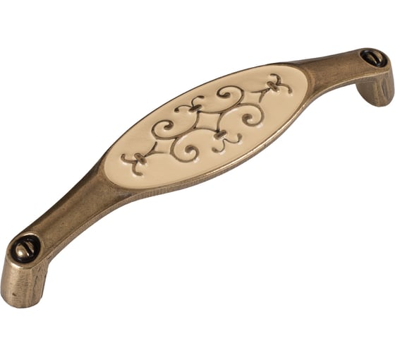 Ручка скоба ОФК 1150-128 ст.бронза+кремовый 1755