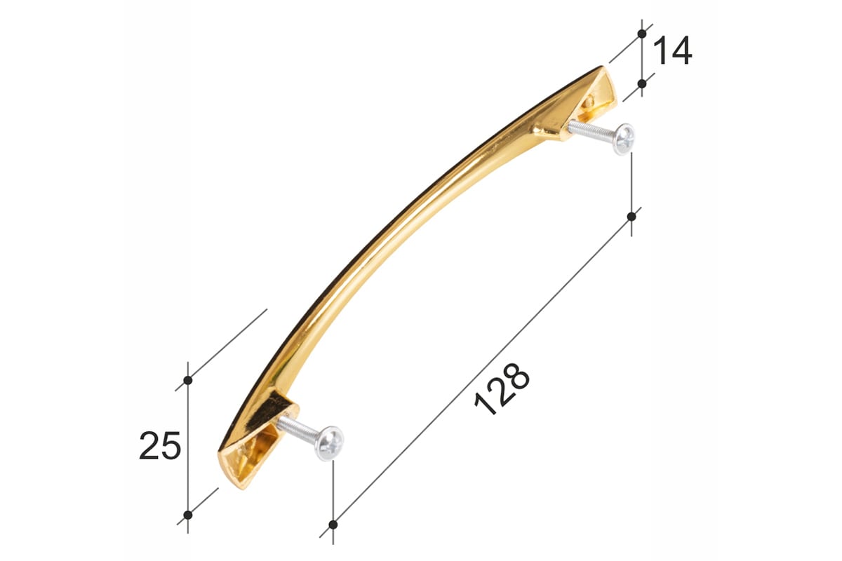 Ручка скоба ОФК 1052-128 золото 558 - выгодная цена, отзывы,характеристики, фото - купить в Москве и РФ