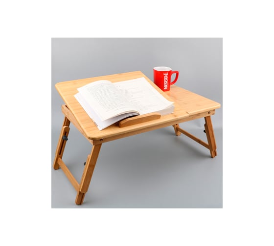 Столик бамбуковый для работы, отдыха LaKelly SM-D503042 50х30 см, с ящиком 7737