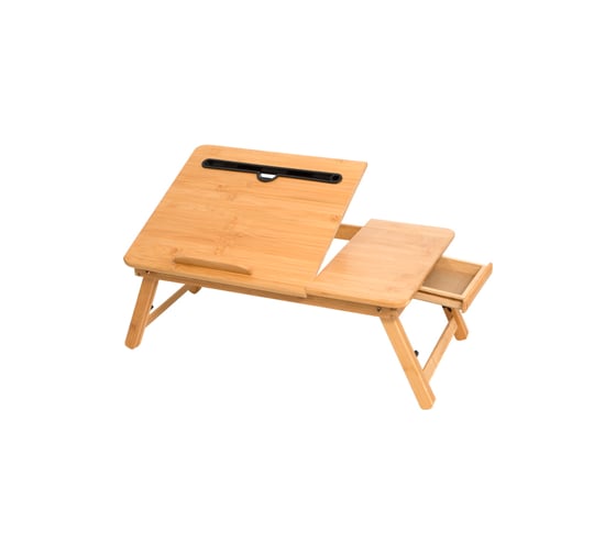Столик бамбуковый для работы, отдыха LaKelly SM-P503042 50х30 см, с ящиком 7742