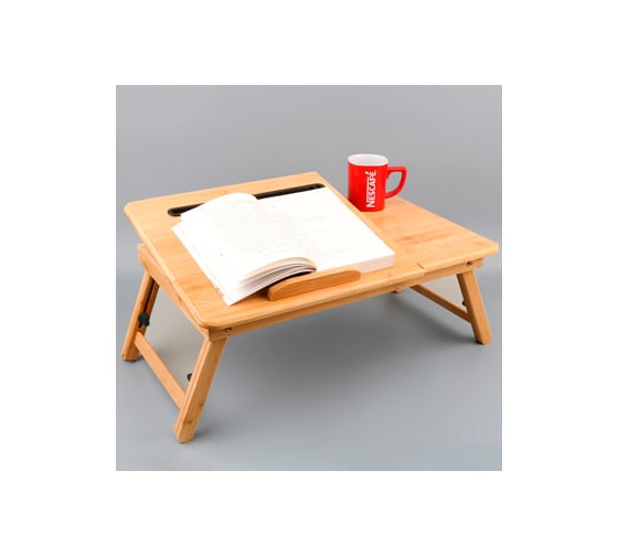 Столик бамбуковый для работы, отдыха LaKelly SM-P503042 50х30 см, с ящиком 7742