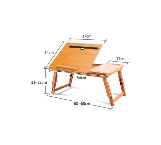 Столик бамбуковый для работы, отдыха LaKelly SM-P543442 54х34 см, с ящиком 7784