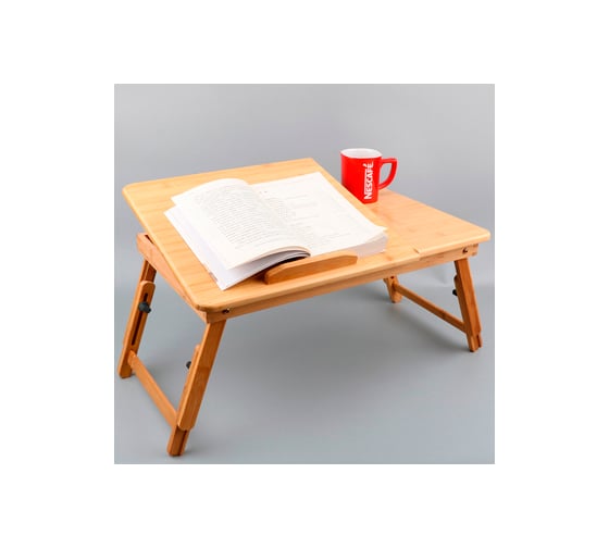 Столик бамбуковый для работы, отдыха LaKelly SM-D543442 54х34 см, с ящиком 7738
