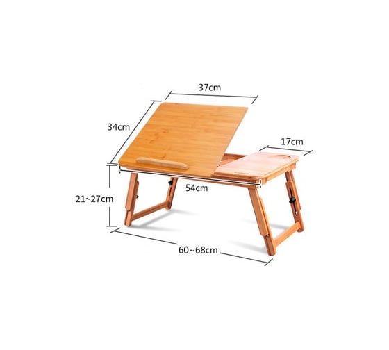 Столик бамбуковый для работы, отдыха LaKelly SM-D543442 54х34 см, с ящиком 7738
