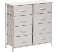 Комод Leset Линкс 8 ящиков, экокожа, каркас белый, ящики белые 246139FAE00