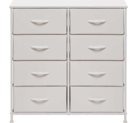 Комод Leset Линкс 8 ящиков, экокожа, каркас белый, ящики белые 246139FAE00