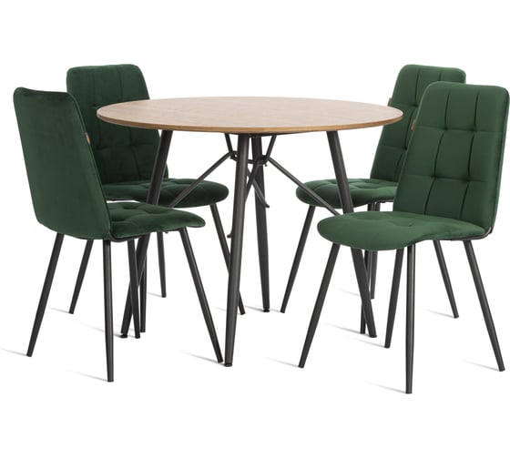 Стул обеденный Asti велюр, 47x54x86, Deep Forest (изумруд) Tetchair 24297