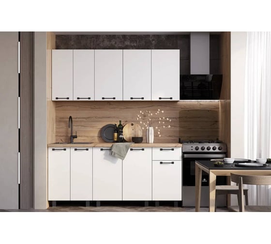 Готовая кухня Арника Тина 1,8 м, крафт, белый 00-00164521