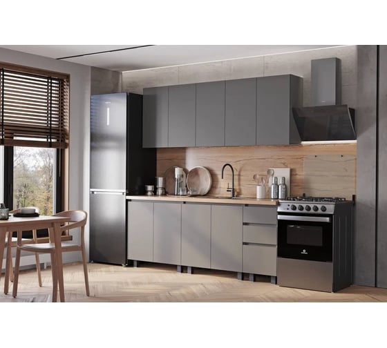 Готовая кухня Арника Честер 2,0 м, графит 00-00164032 1