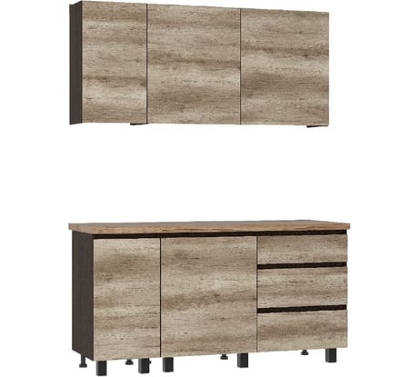 Готовая кухня Арника Энигма 1,6 м, дуб каньон, венге 00-00164506