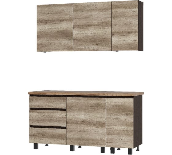 Готовая кухня Арника Энигма 1,6 м, дуб каньон, венге 00-00164506