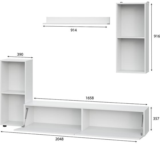 Гостиная Арника МГС 10, белый текстурный 00-00144725
