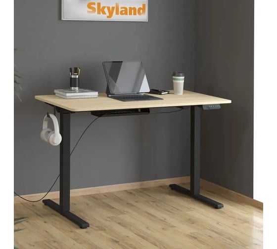 Стол письменный SKYLAND AT-003 дуб светлый/черный 1400x700x730/1210 XTEN-UP 00-07164210