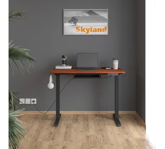 Стол письменный SKYLAND AT-001 дуб темный/черный 1000x600x730/1210 XTEN-UP 00-07161636