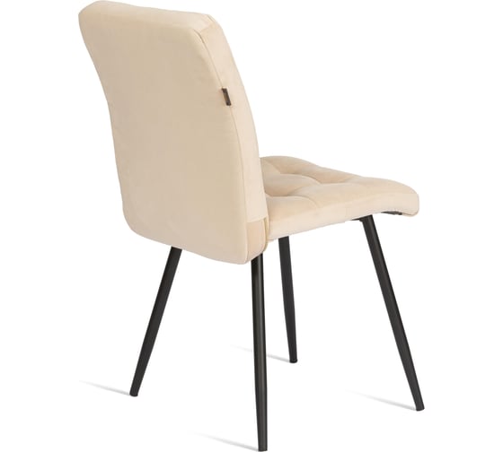 Стул обеденный Tetchair Medeo велюр, 47x56x89, молочный/черный, Porsche 2 21848