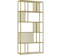 Стеллаж GreenWeen SOHO, золотой каркас, полки керамика цвет слоновая кость, 1920x900x300 GW-ST-SOHO-G-KI