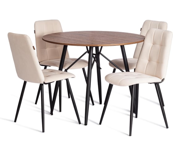 Стул обеденный Tetchair Asti флок, 47x54x86, молочный, 4 24295