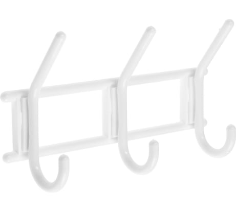 Трехкрючковая вешалка ТУНДРА снежно-белая, пластмасса 5299395