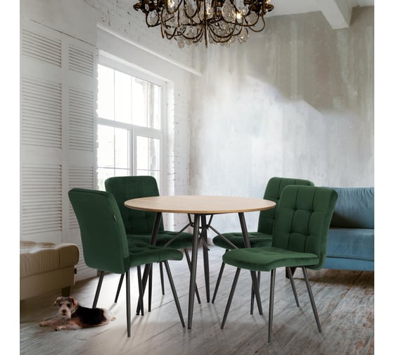 Стул обеденный Tetchair Medeo велюр, 47x56x89, Deep Forest (изумруд) 24302