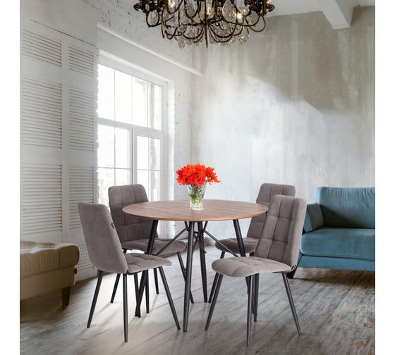 Стул обеденный Tetchair Asti флок, 47x54x86, серый, 29 24293