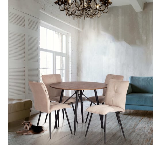 Стул обеденный Tetchair Sweet велюр, 46x55x88, молочный/черный, (Porsche 2) 21843