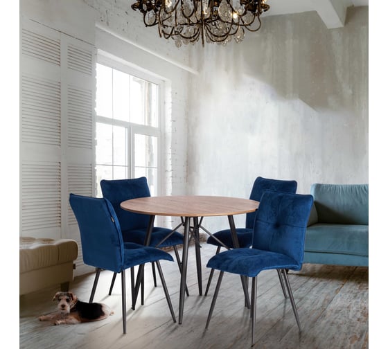 Стул обеденный Tetchair Sweet велюр, 46x55x88, Blue (синий) 24300