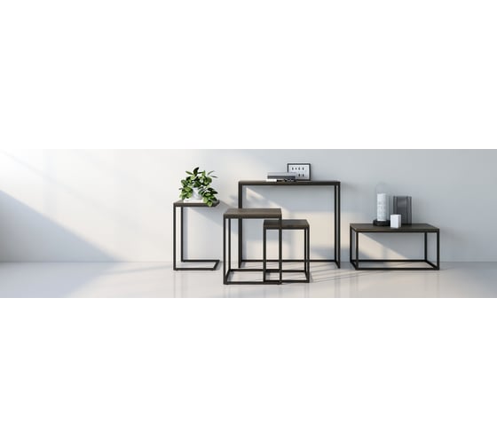 Приставной стол Loftyhome Бервин серый с белым основанием 0938975