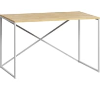 Письменный стол Loftyhome Бервин 3 натуральный с белым основанием 1264625