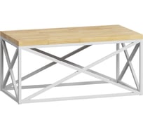 Журнальный стол Loftyhome Бервин 6 натуральный с белым основанием 0454349
