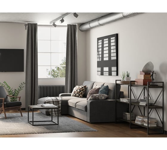 Журнальный стол Loftyhome Бервин 2 серый 0300872