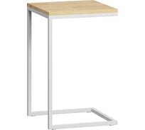 Приставной стол Loftyhome Бервин натуральный с белым основанием 0300939