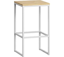 Барный стул Loftyhome Бервин натуральный с белым основанием 0454393