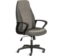 Кресло Tetchair INTER (24) кож/зам/флок/ткань, серый/металлик, C-36/29/TW-12 24616