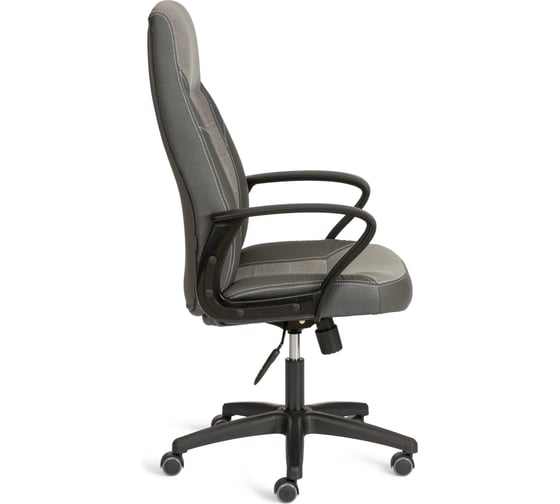Кресло Tetchair INTER (24) кож/зам/флок/ткань, серый/металлик, C-36/29/TW-12 24616
