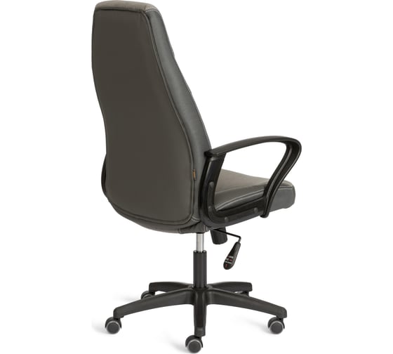 Кресло Tetchair INTER (24) кож/зам/флок/ткань, серый/металлик, C-36/29/TW-12 24616