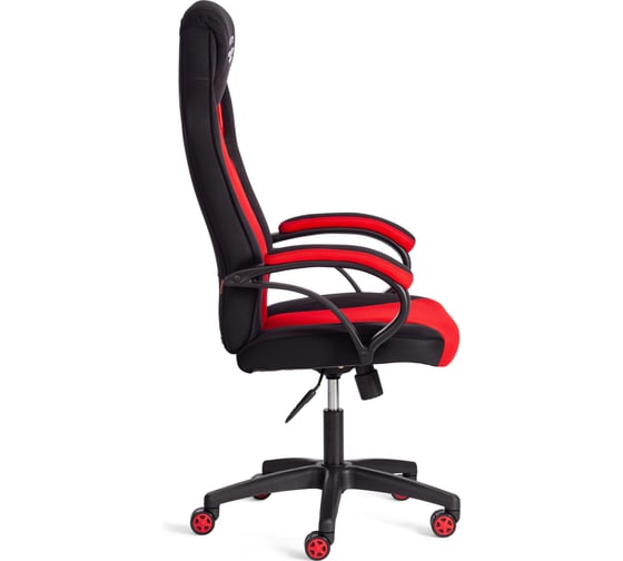 Кресло Tetchair PILOT (24) флок/ткань, черный/черный/красный, 35/TW-08/TW-11 24354