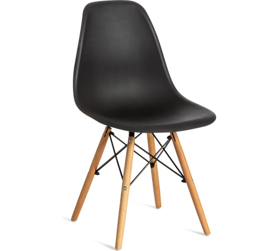 Стул Tetchair CINDY (EAMES) (mod. 001) 1 шт. в упаковке, дерево бук/металл/сиденье пластик, 51x46x82.5 см, черный/black 14218 1