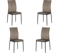 Комплект стульев Tetchair 4 шт. CAPRI (mod. BC565-DC) металл, флок, 43x53x92 см, Dark grey (темно-серый) HLR24 / черный 21261