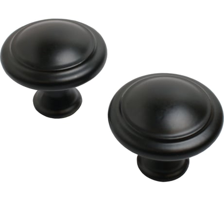 Мебельная ручка-кнопка StahlBuro A304 2 шт., BL матовый черный 16670