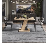 Стол обеденный раздвижной ТриЯ Люксембург Тип 3 дуб крафт золотой/черный 263361