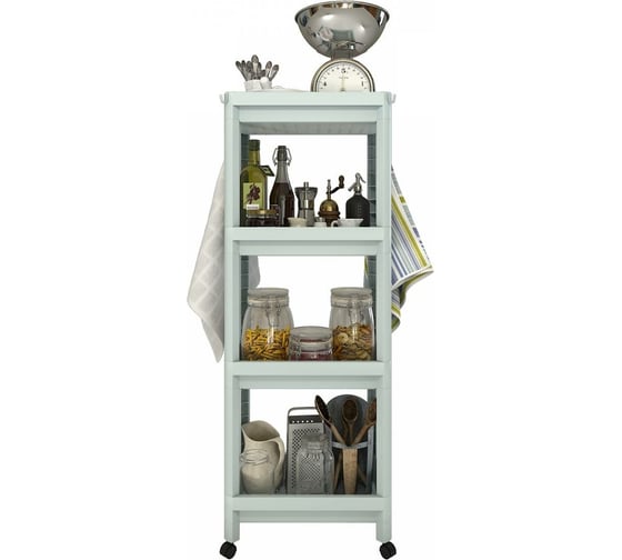 Этажерка HOMSU Provence 4 яруса на съемных колесиках HOM-1137