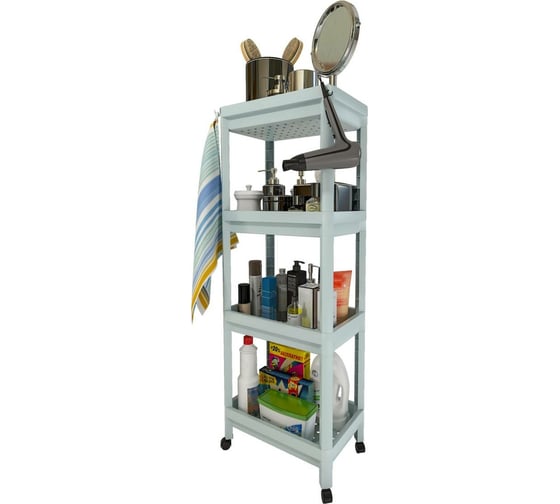 Этажерка HOMSU Provence 4 яруса на съемных колесиках HOM-1137