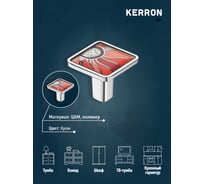 Ручка-кнопка KERRON полимер, хром, PASSION KA3-000PS11P-CR