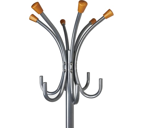 Вешалка-стойка BRABIX CR-8121 металл, 6+4 крючка, цвет серебристый 606437