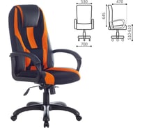 Компьютерное кресло BRABIX PREMIUM Rapid GM-102, 120 кг, экокожа/ткань, черное/оранж 532420