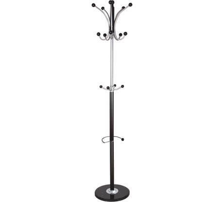 Вешалка-стойка BRABIX CR-8342 металл, 5+4 крючка, цвет черный 606439