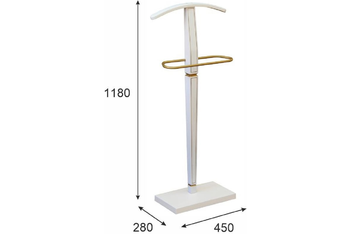 Костюмная вешалка Мебелик Васко В 70 белый ясень/золото 113 - выгодная  цена, отзывы, характеристики, фото - купить в Москве и РФ