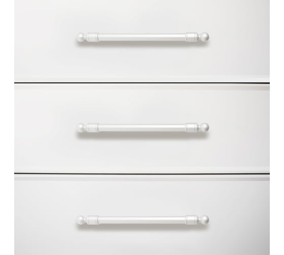 Мебельная ручка-скоба StahlBuro AP2306-128 2 шт., W матовый белый хром 16772
