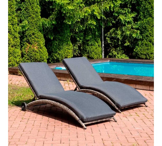 Комплект шезлонгов с матрасом Royal Family AGATA в сером цвете 888-26-2-71-71